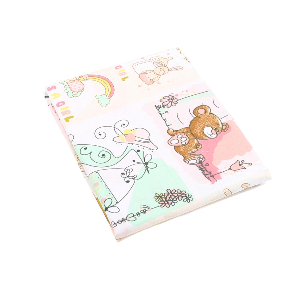 Poza Cearceaf Alb/Bej, Bumbac, 1 x Cearceaf cu elastic, Ursulet - BL042 [1]