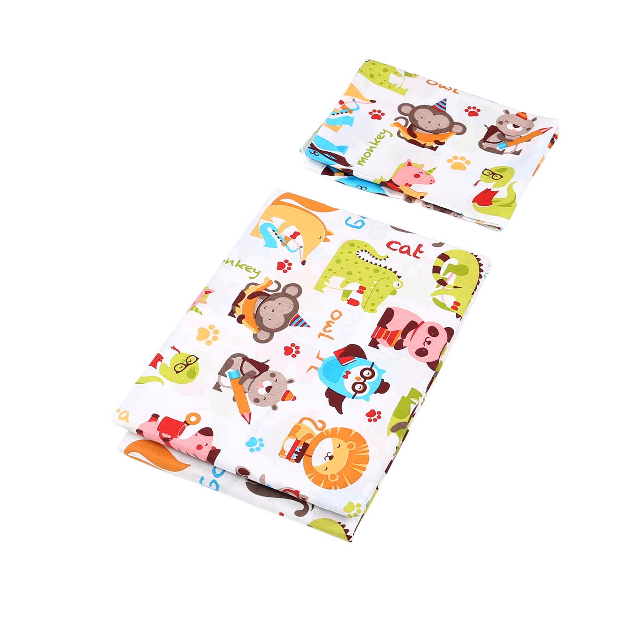 Poza Set Lenjerie Alb, Bumbac, 1 x Cearceaf pilota, 2, Baieti, Animale - BL059 [1]
