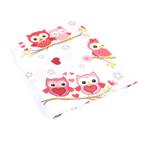 Poza Cearceaf Primavara - Vara Alb, Bumbac, 1 x Cearceaf cu elastic, Bufnita - BL084 [1]