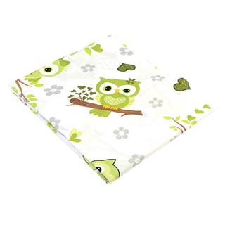 Poza Cearceaf Primavara - Vara Alb, Bumbac, 1 x Cearceaf cu elastic, Bufnita, Banda elastica - BL085 [1]