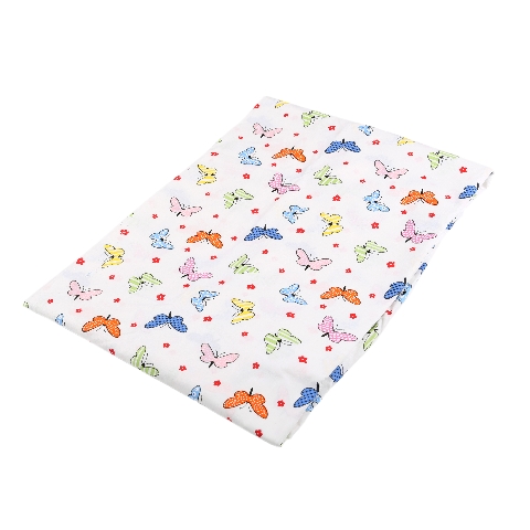 Poza Cearceaf Alb, Bumbac, 1 x Cearceaf, Fluturasi, Banda elastica - BL102 [1]