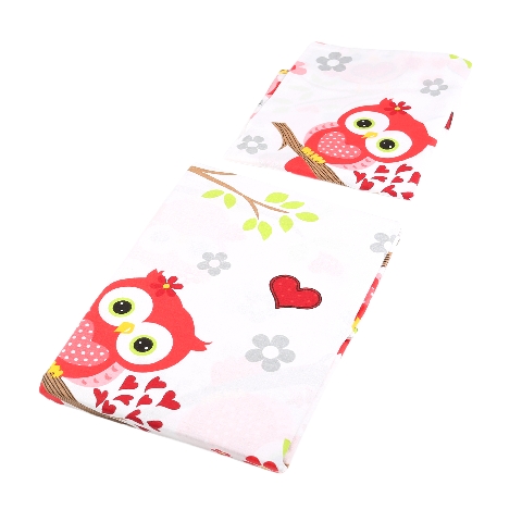 Poza Set Lenjerie Alb, Bumbac, 1 x Husa pilota 1 x Husa perna, 2, Fete, Bufnita, Nasturi - BL104 [1]