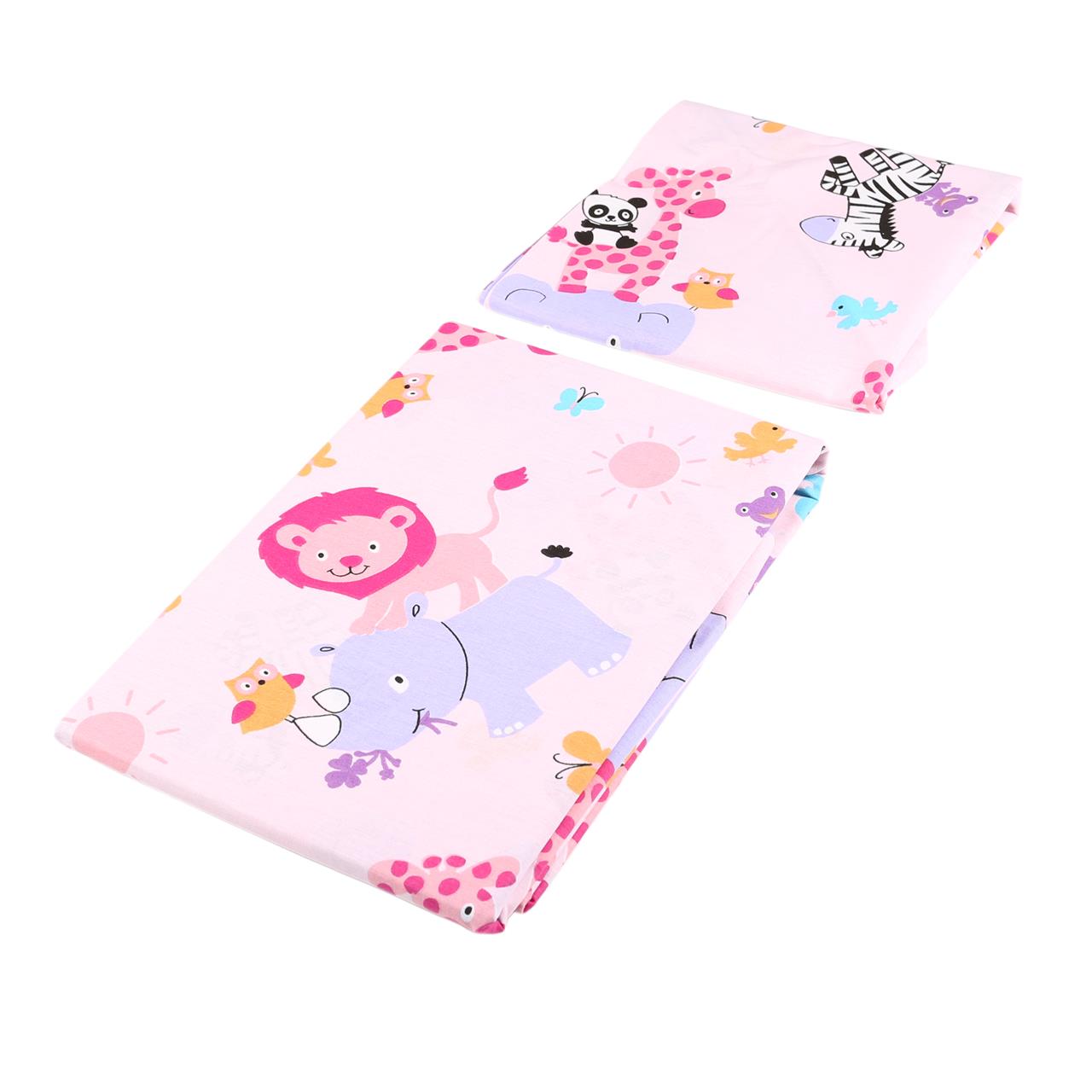 Poza Set Lenjerie Roz, Bumbac, 1 x Husa pilota 1 x Husa perna, 2, Fete, Animale, Nasturi - BL107 [1]