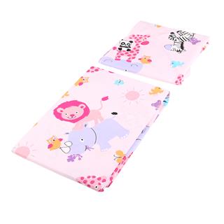 Poza Set Lenjerie Roz, Bumbac, 1 x Husa pilota 1 x Husa perna, 2, Fete, Animale, Nasturi - BL107 [1]