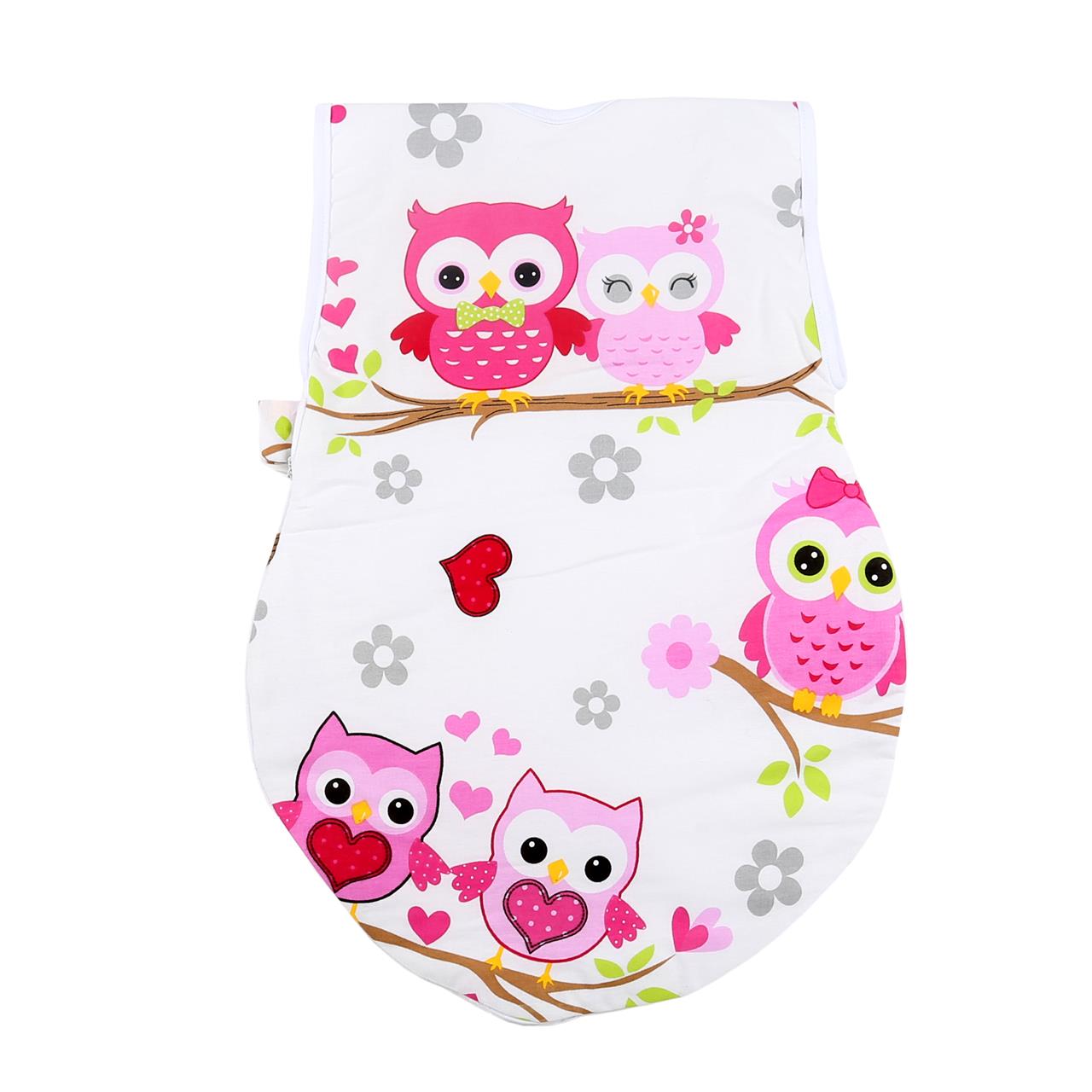 Poza Sac Dormit Toamna - Iarna Alb/Roz, Bumbac, Bufnita - BL120 [2]