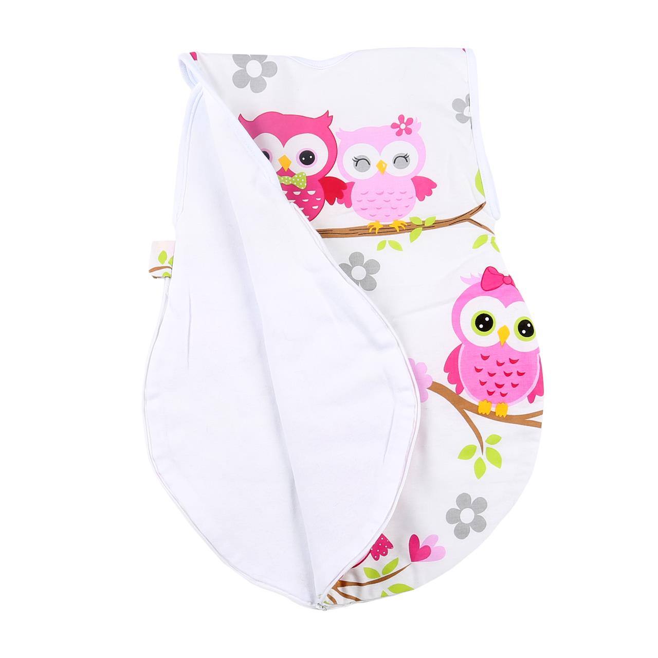 Poza Sac Dormit Toamna - Iarna Alb/Roz, Bumbac, Bufnita - BL120 [3]