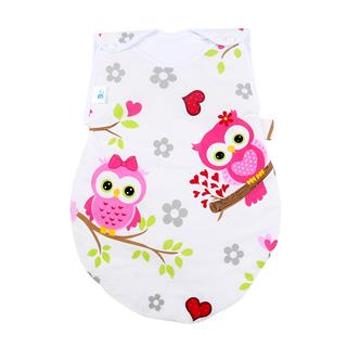 Poza Sac Dormit Toamna - Iarna Alb/Roz, Bumbac, Bufnita - BL120 [1]