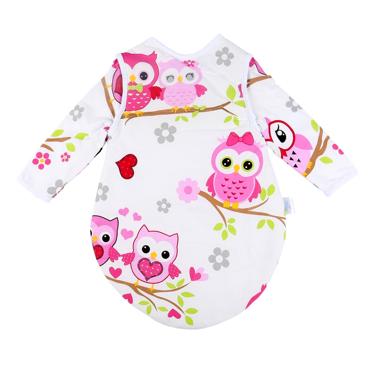 Poza Sac Dormit Toamna - Iarna Alb/Roz, Bumbac, Bufnita - BL125 [2]