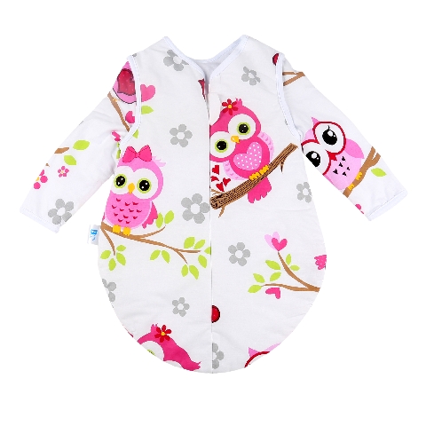 Poza Sac Dormit Toamna - Iarna Alb/Roz, Bumbac, Bufnita - BL125 [1]