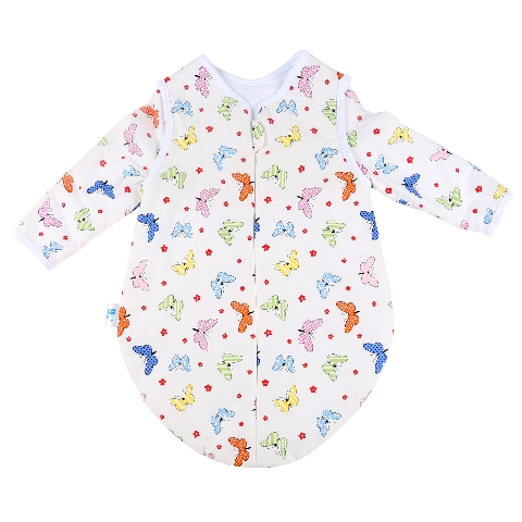 Poza Sac Dormit Toamna - Iarna Alb, Bumbac, Fluturi - BL128 [1]