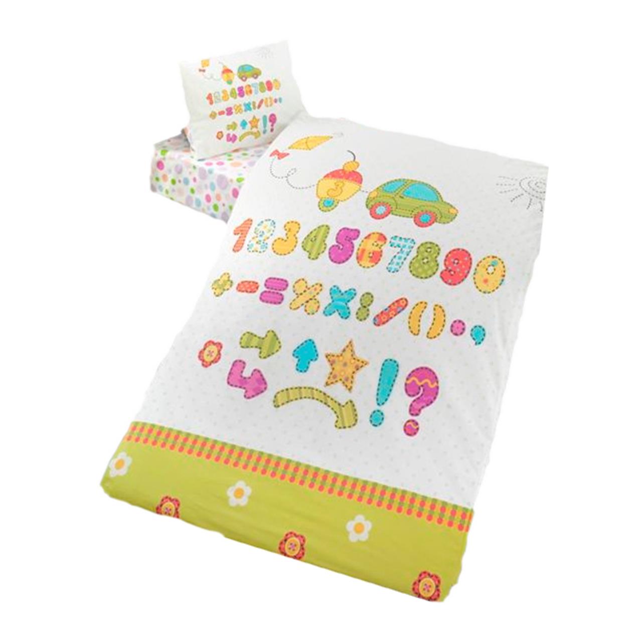 Poza Set Lenjerie Primavara - Vara Alb, Bumbac, 1 x Set lenjerie, 3, Baieti, Animale, Nasturi - BL138 [1]