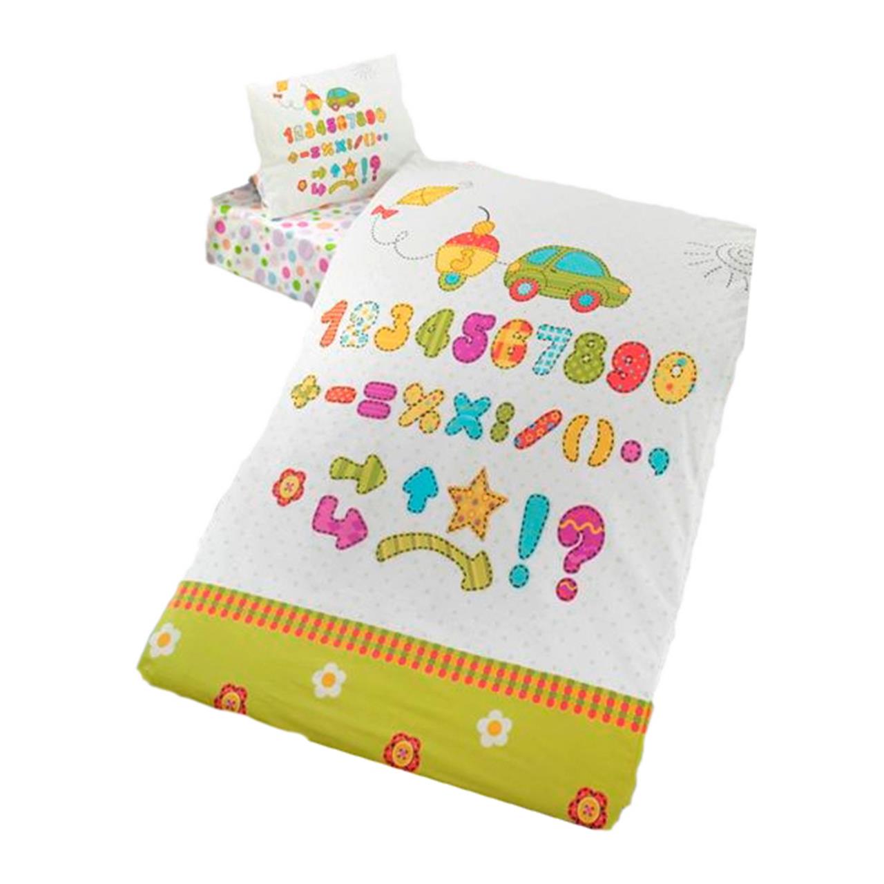 Poza Set Lenjerie Primavara - Vara Alb, Bumbac, 1 x Set lenjerie, 3, Baieti, Constructii, Nasturi - BL144 [1]