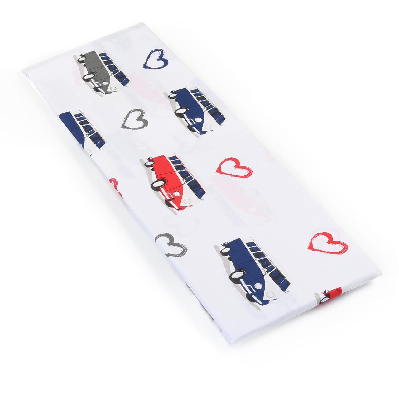 Poza Cearceaf Primavara - Vara Alb, Bumbac, 1 x Cearceaf, Masini, Banda elastica - BL152 [2]