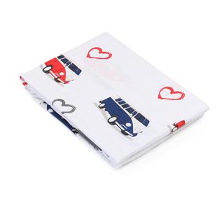 Poza Cearceaf Primavara - Vara Alb, Bumbac, 1 x Cearceaf, Masini, Banda elastica - BL152 [1]