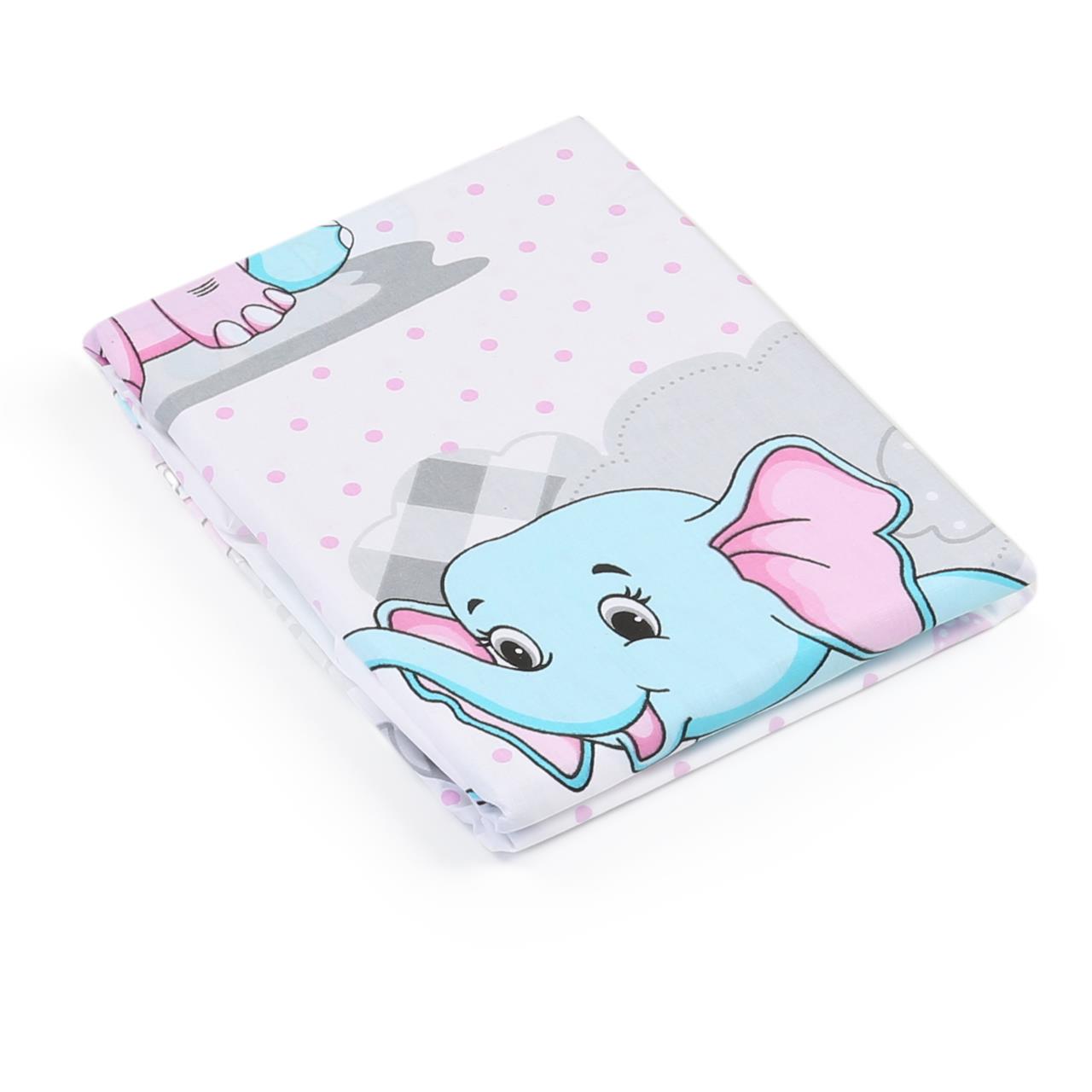 Poza Cearceaf Primavara - Vara Alb, Bumbac, 1 x Cearceaf, Elefant, Banda elastica - BL153 [1]