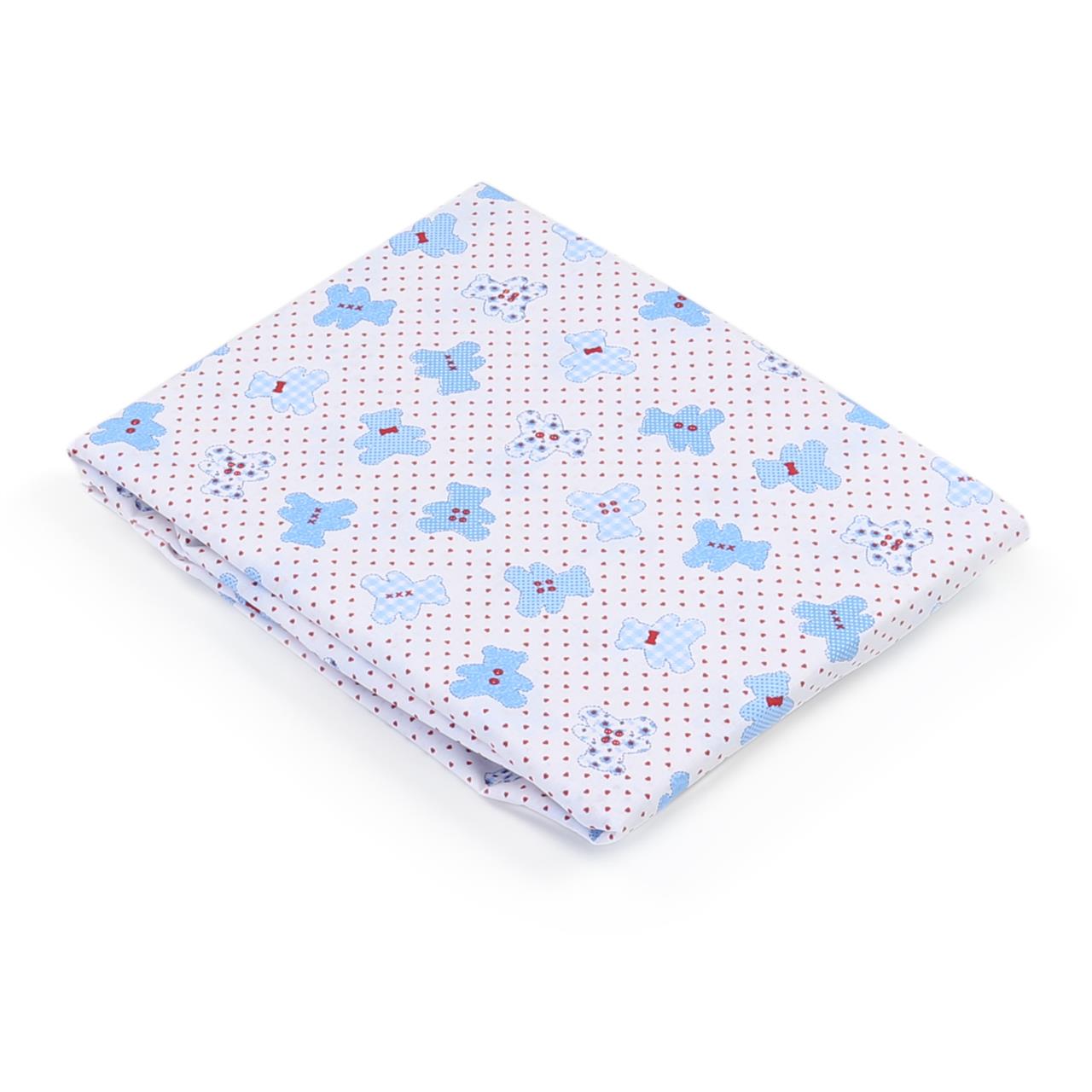 Poza Cearceaf Primavara - Vara Bleu, Bumbac Percale, 1 x Cearceaf, Ursulet, Banda elastica - BL155 [1]