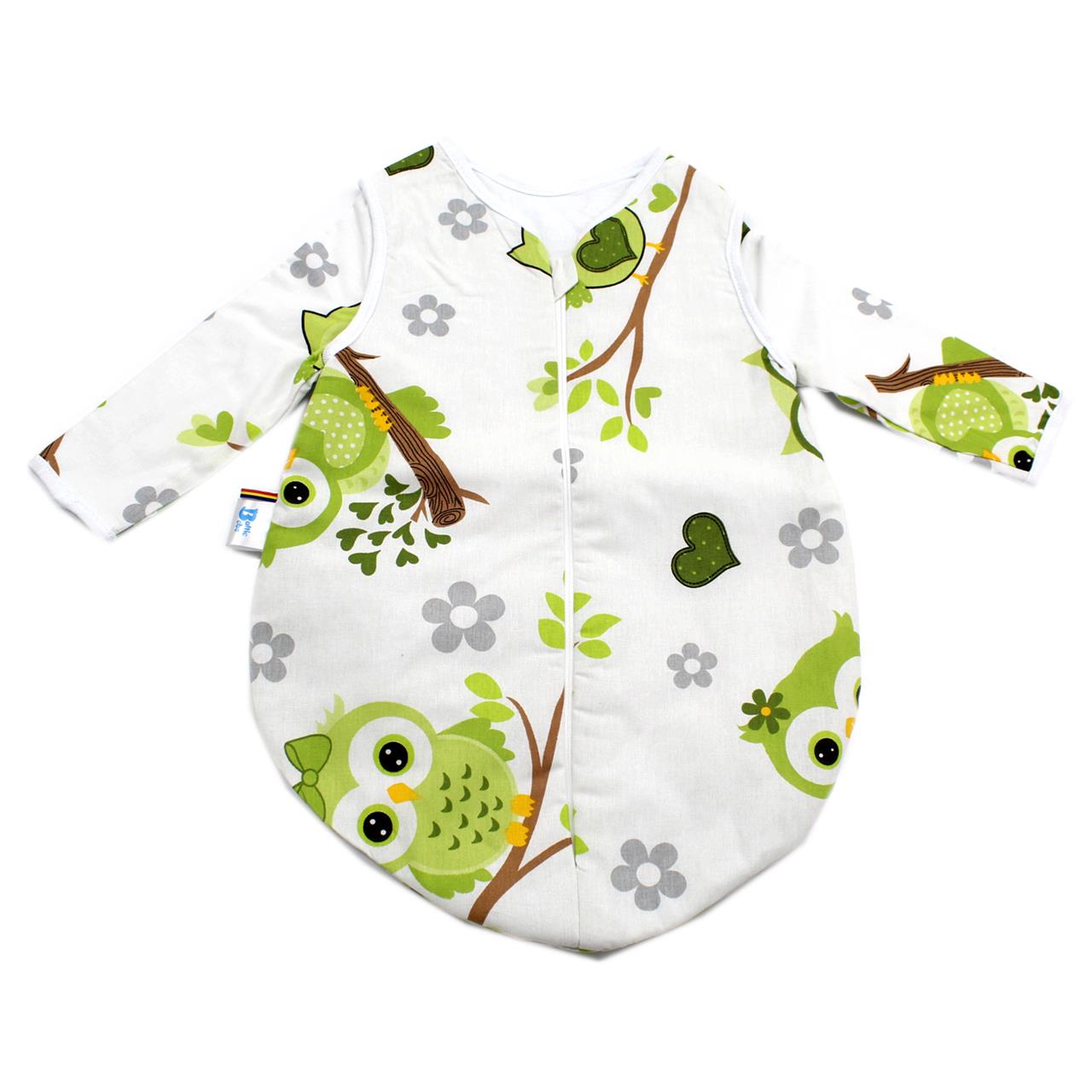 Poza Sac Dormit Toamna - Iarna Verde/Alb, Bumbac, Bufnita - BL194 [1]