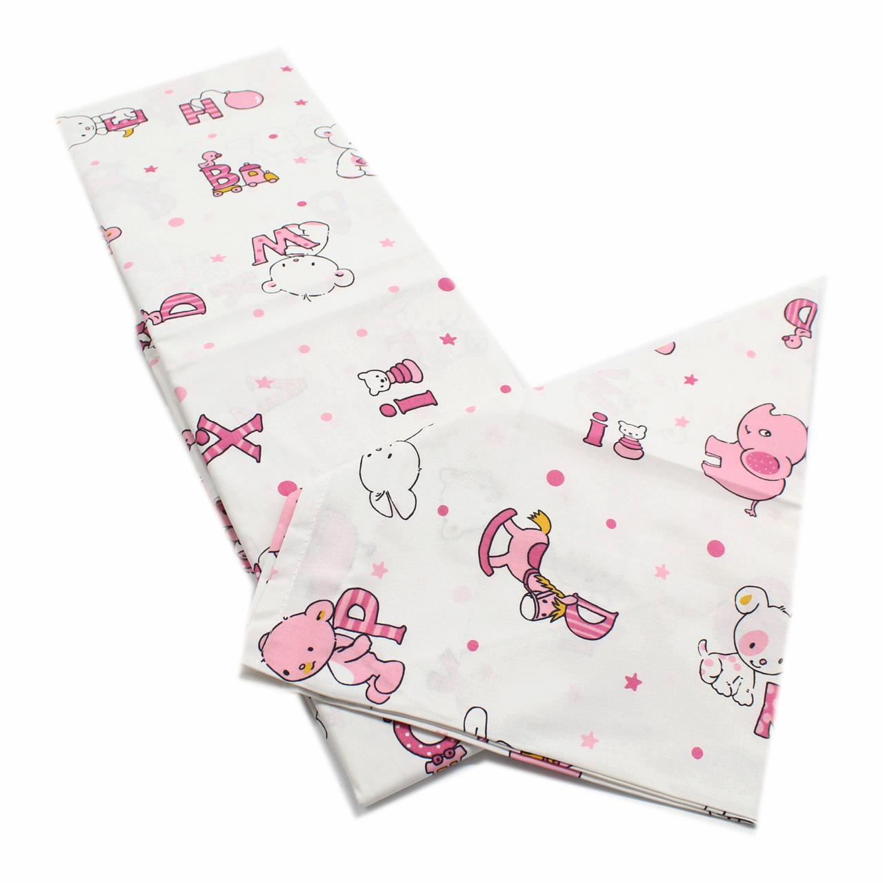 Poza Set Lenjerie Alb/Roz, Bumbac, 1 x Set lenjerie, 2, Fete, Baby Home, Capse - BL196 [2]