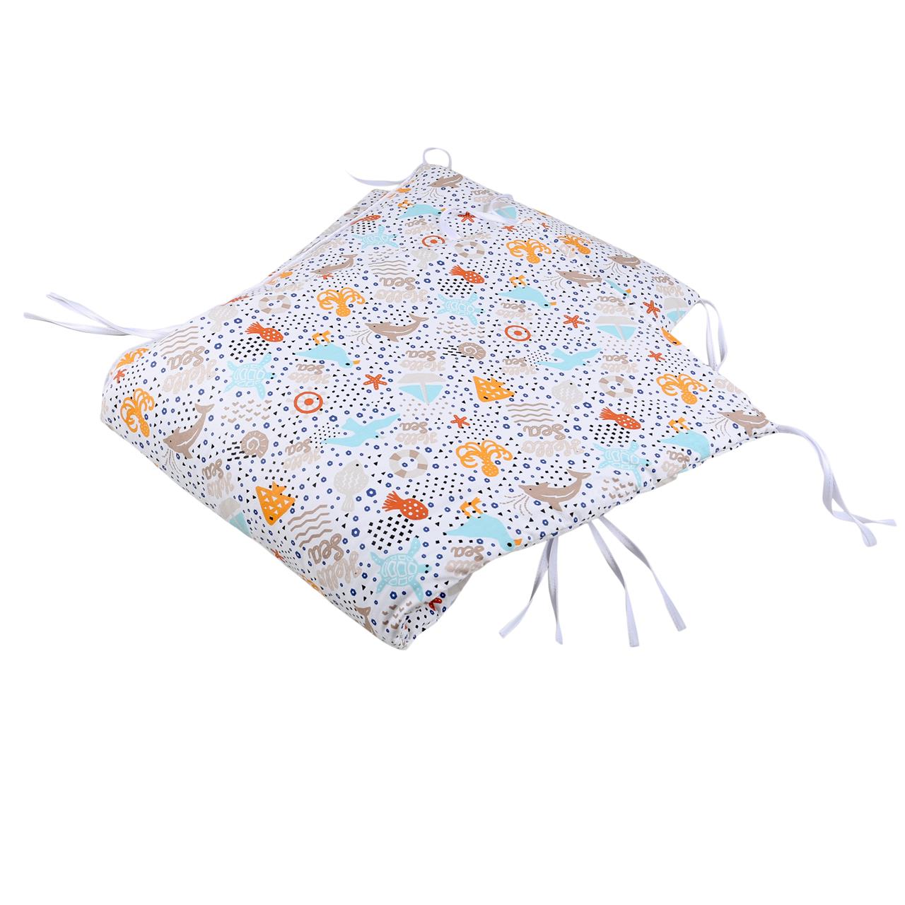 Poza Protectie Patut Alb, Bumbac, 1 x Aparatoare laterala, Desene copii - BL206 [1]