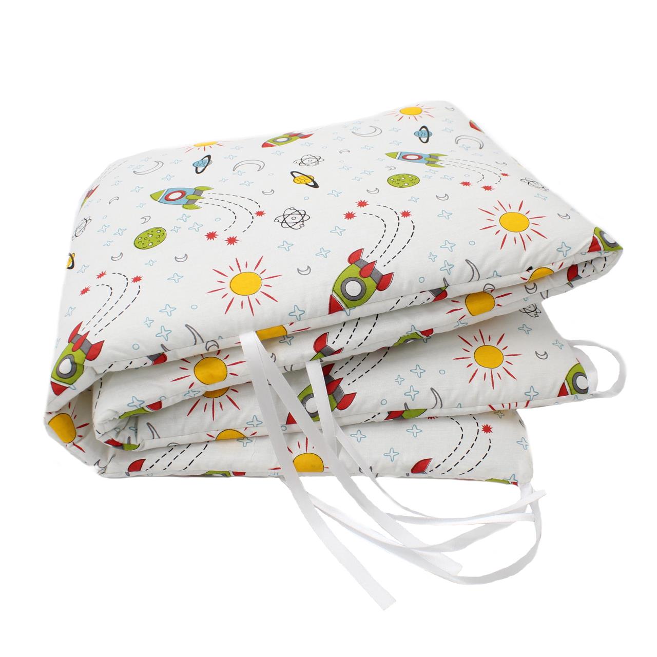 Poza Protectie Patut Verde, Bumbac, 1 x Aparatoare laterala, Masinute - BL225 [1]