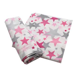 Poza Set Lenjerie Roz, Bumbac, 1 x Set lenjerie, 3, Fete, Stele, Capse - BL234 [1]