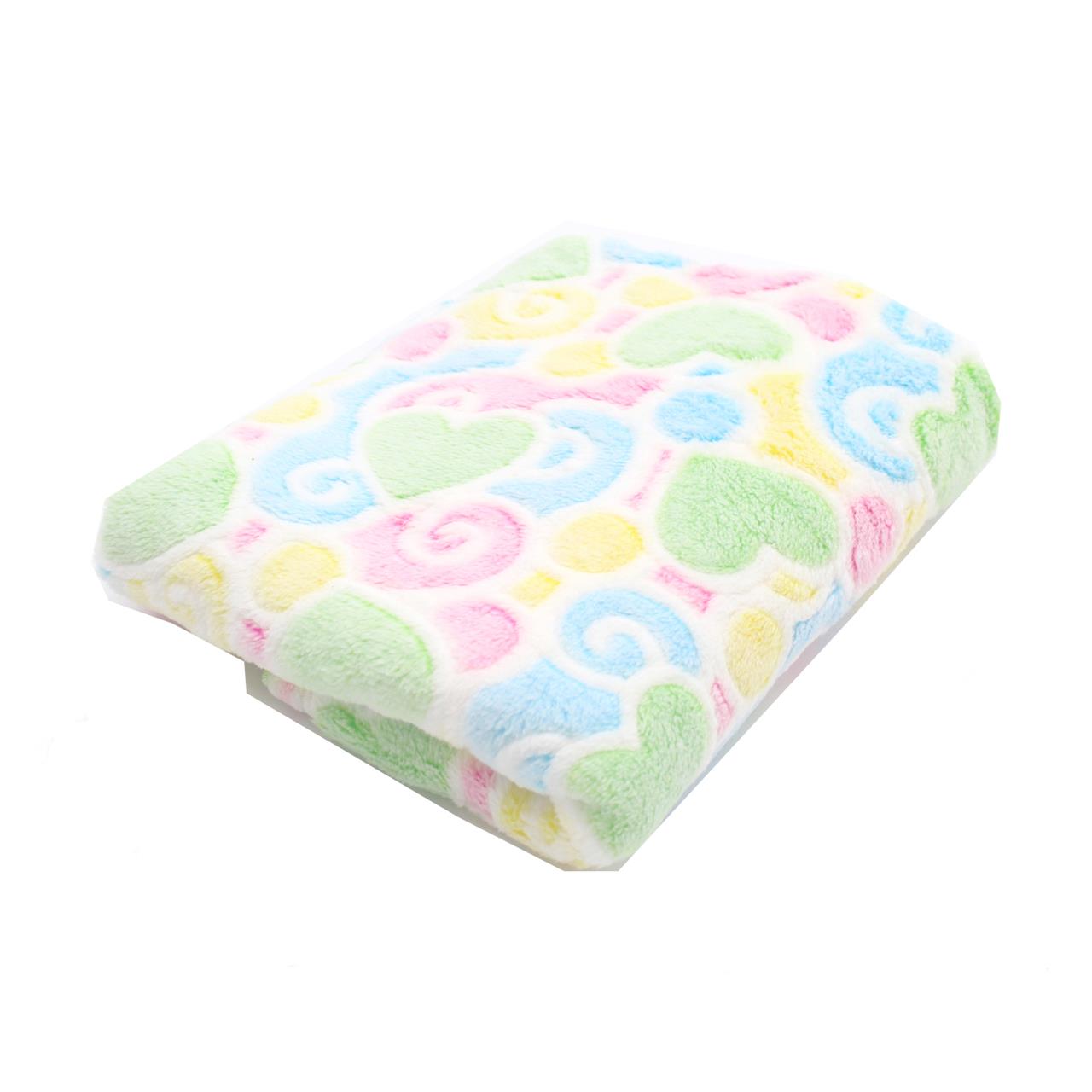 Poza Paturica Alb, Poliester, 0 +, Inimioare - BL244 [1]