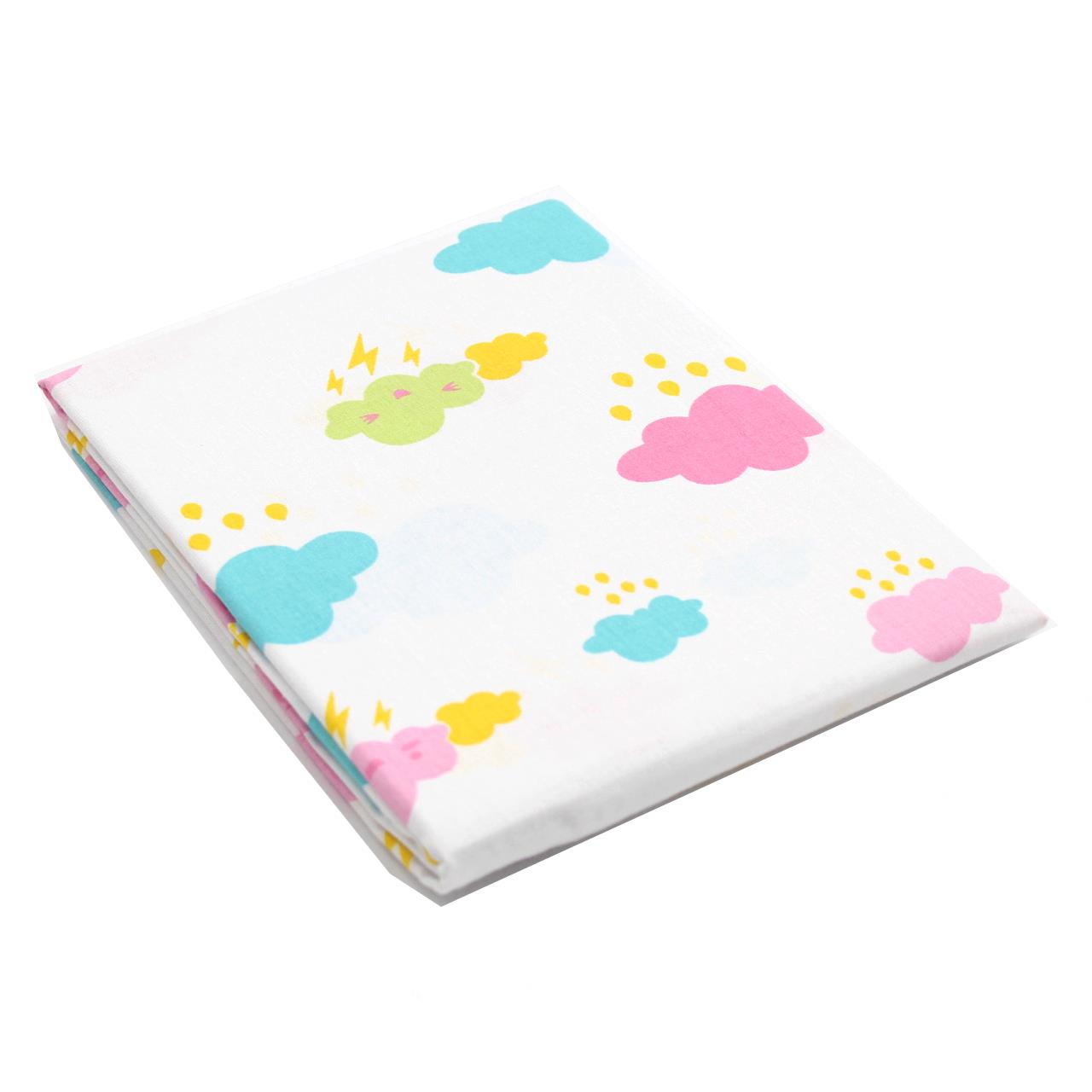 Poza Cearceaf Alb/Roz, Bumbac, 1 x Cearceaf, Norisori, Banda elastica - BL246 [1]