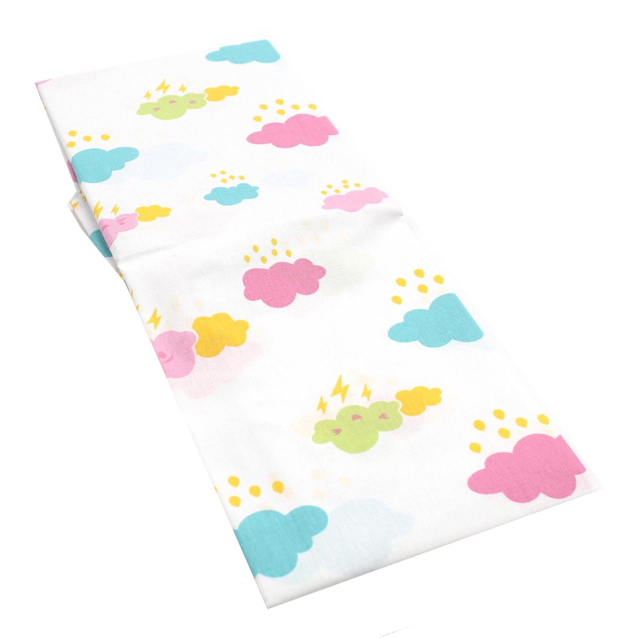 Poza Cearceaf Alb/Roz, Bumbac, 1 x Cearceaf, Norisori, Banda elastica - BL246 [2]