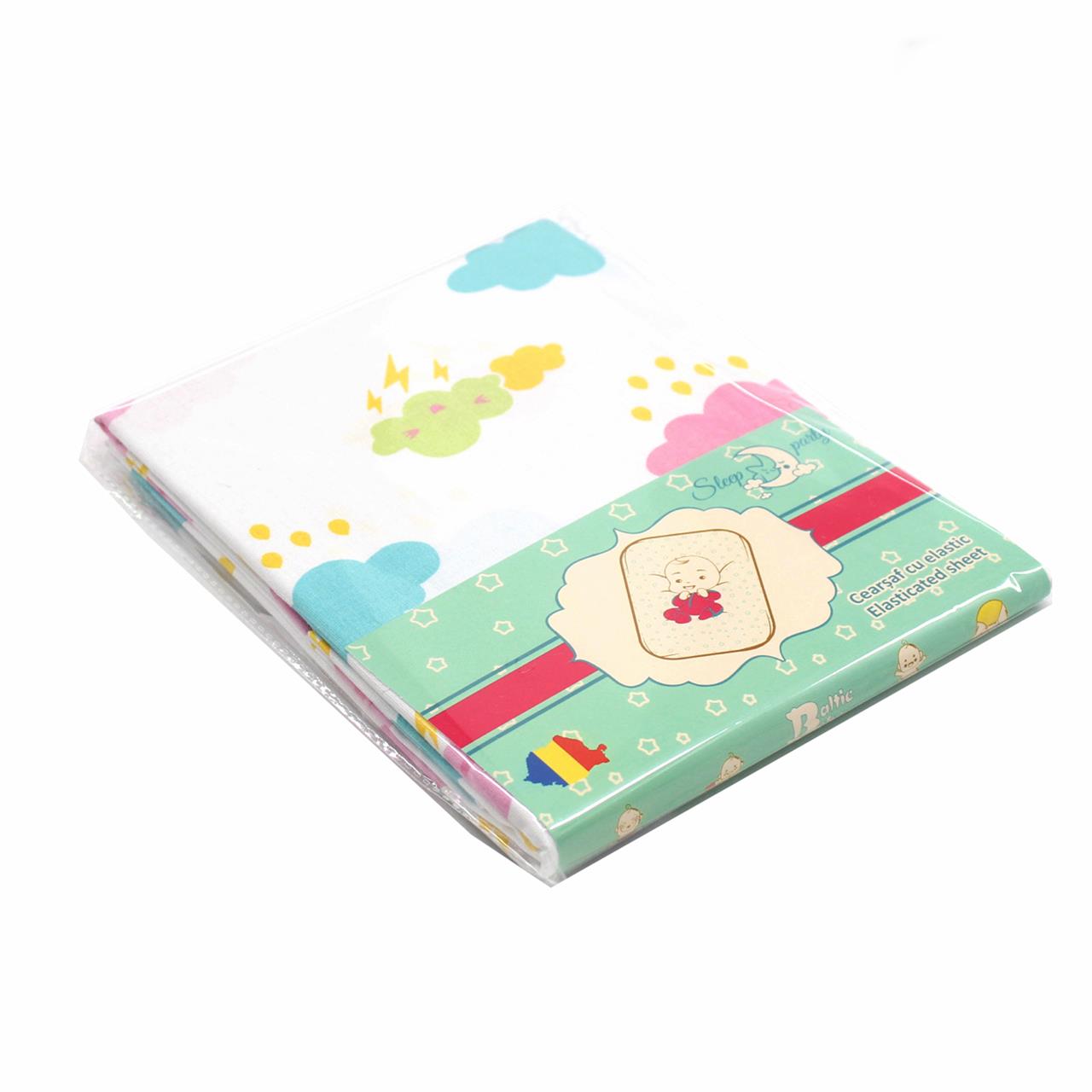 Poza Cearceaf Alb/Roz, Bumbac, 1 x Cearceaf, Norisori, Banda elastica - BL246 [3]