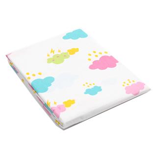 Poza Cearceaf Alb/Roz, Bumbac, 1 x Cearceaf, Norisori, Banda elastica - BL246 [1]