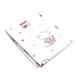 Poza Cearceaf Alb/Verde, Bumbac, 1 x Cearceaf, Baby Home, Banda elastica - BL247 [1]