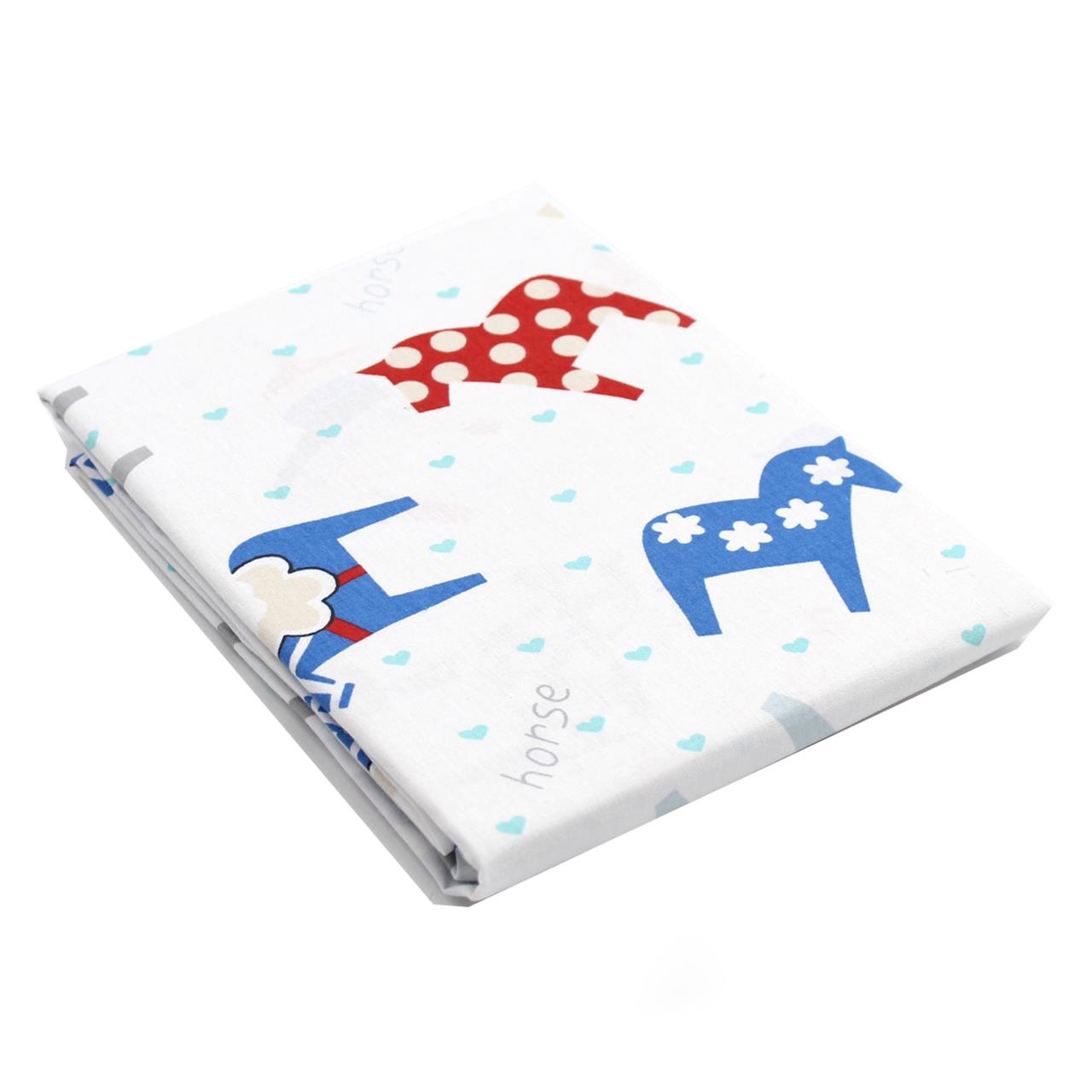 Poza Cearceaf Toamna - Iarna Alb/Albastru, Bumbac, 1 x Cearceaf, Caluti, Banda elastica - BL249 [1]