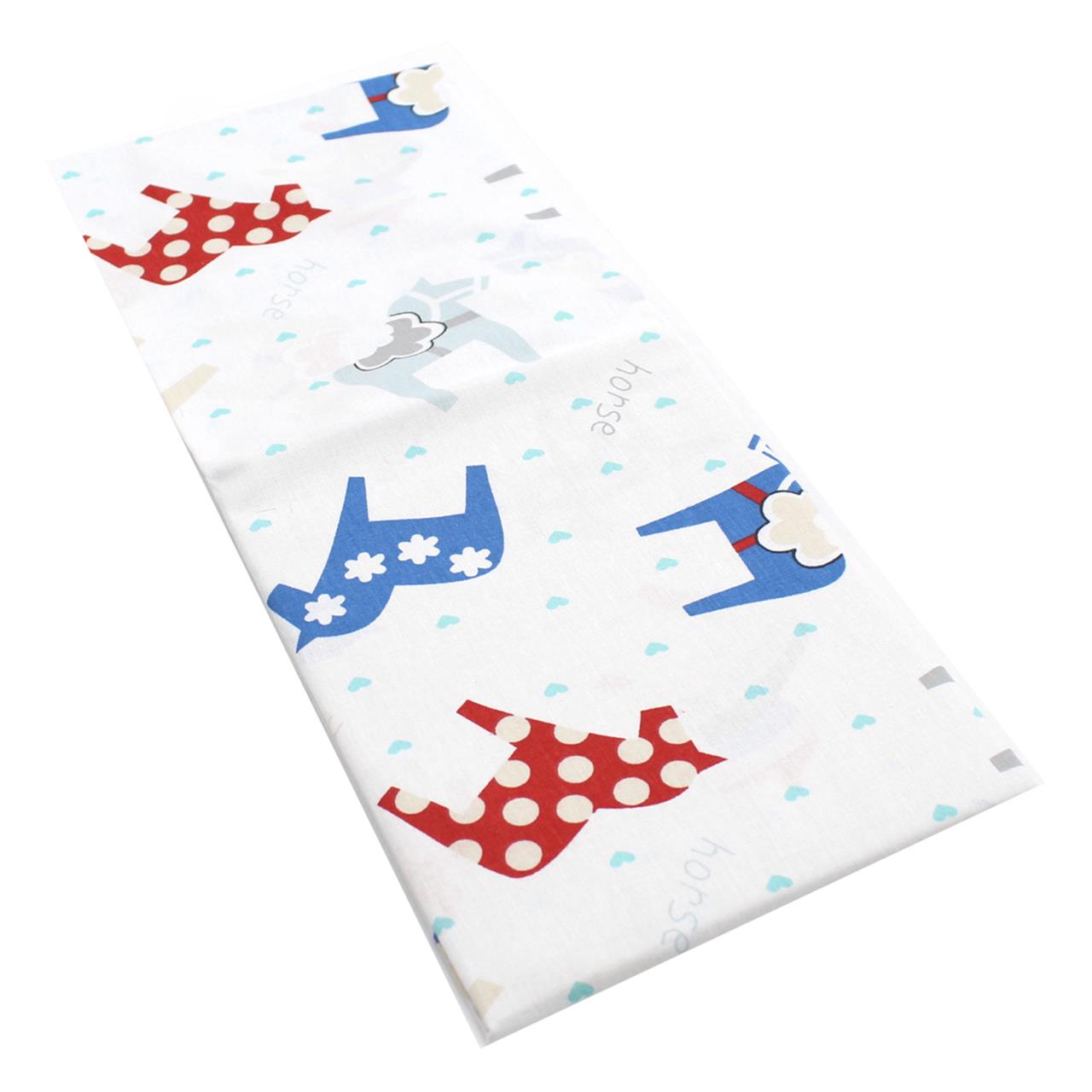 Poza Cearceaf Toamna - Iarna Alb/Albastru, Bumbac, 1 x Cearceaf, Caluti, Banda elastica - BL249 [2]