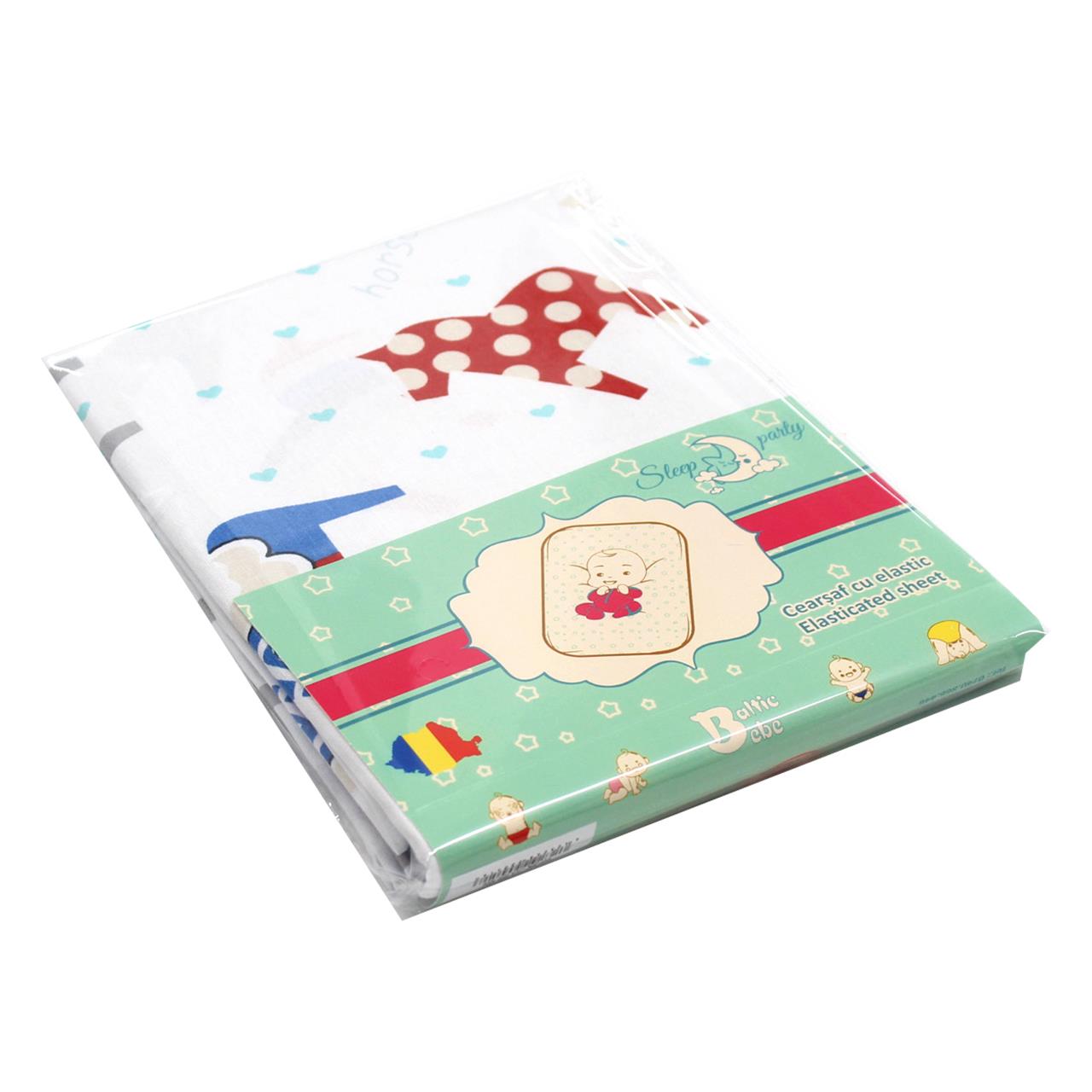 Poza Cearceaf Toamna - Iarna Alb/Albastru, Bumbac, 1 x Cearceaf, Caluti, Banda elastica - BL249 [3]