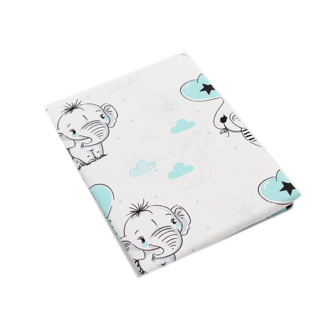 Poza Cearceaf Bleu, Bumbac, 1 x Cearceaf, Elefant, Banda elastica - BL262 [1]