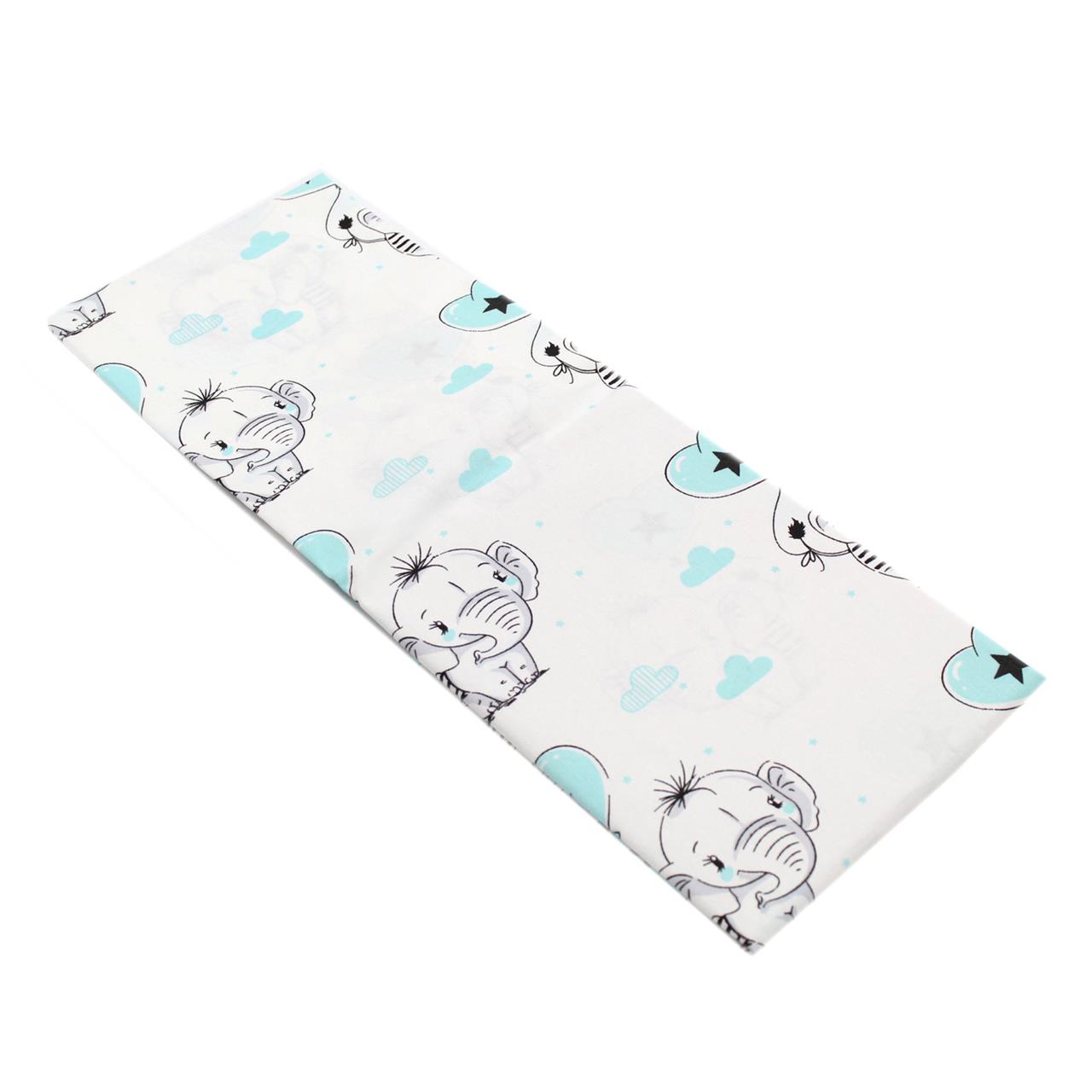 Poza Cearceaf Bleu, Bumbac, 1 x Cearceaf, Elefant, Banda elastica - BL262 [2]