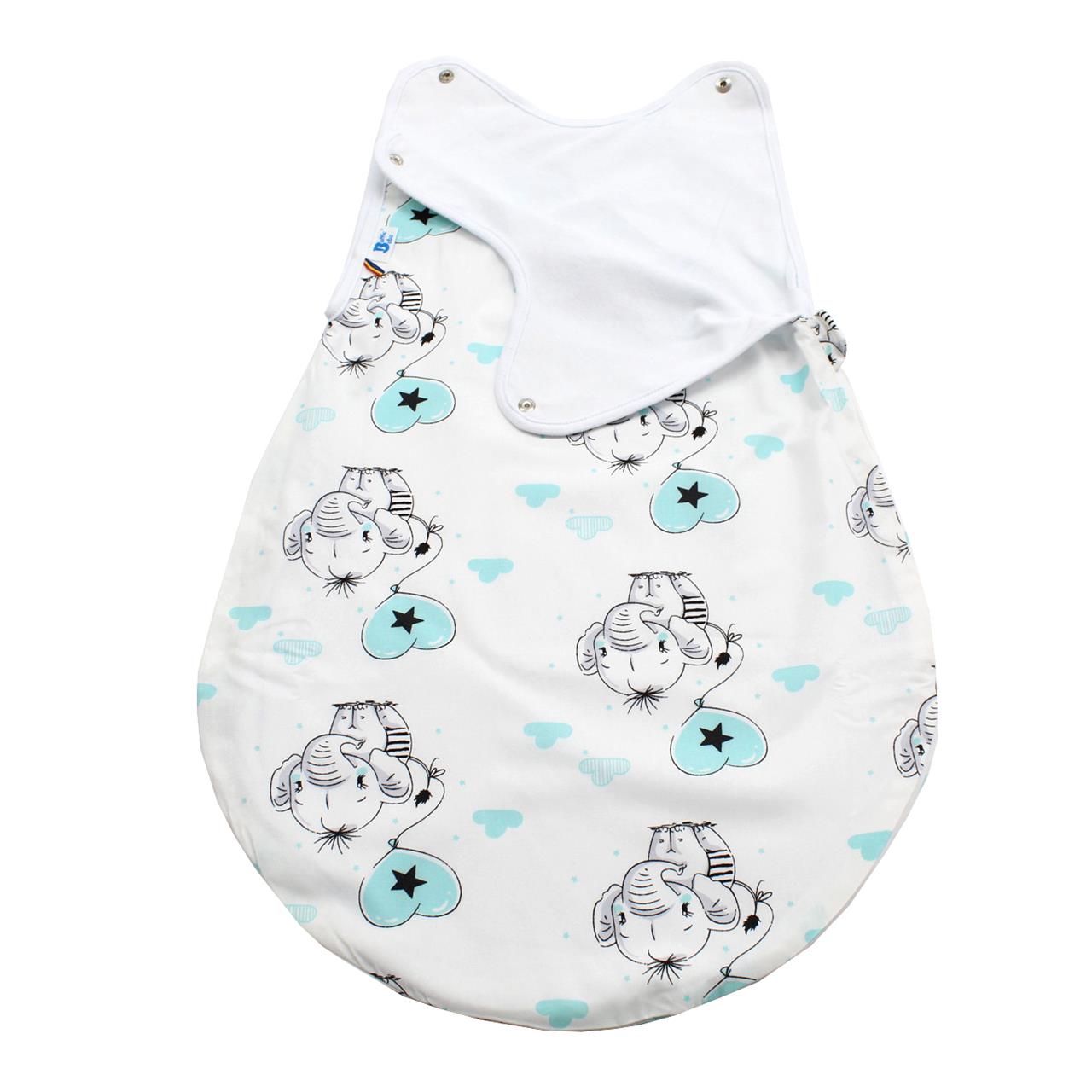 Poza Sac Dormit Primavara - Vara Alb/Albastru, Bumbac, Elefant - BL283 [2]