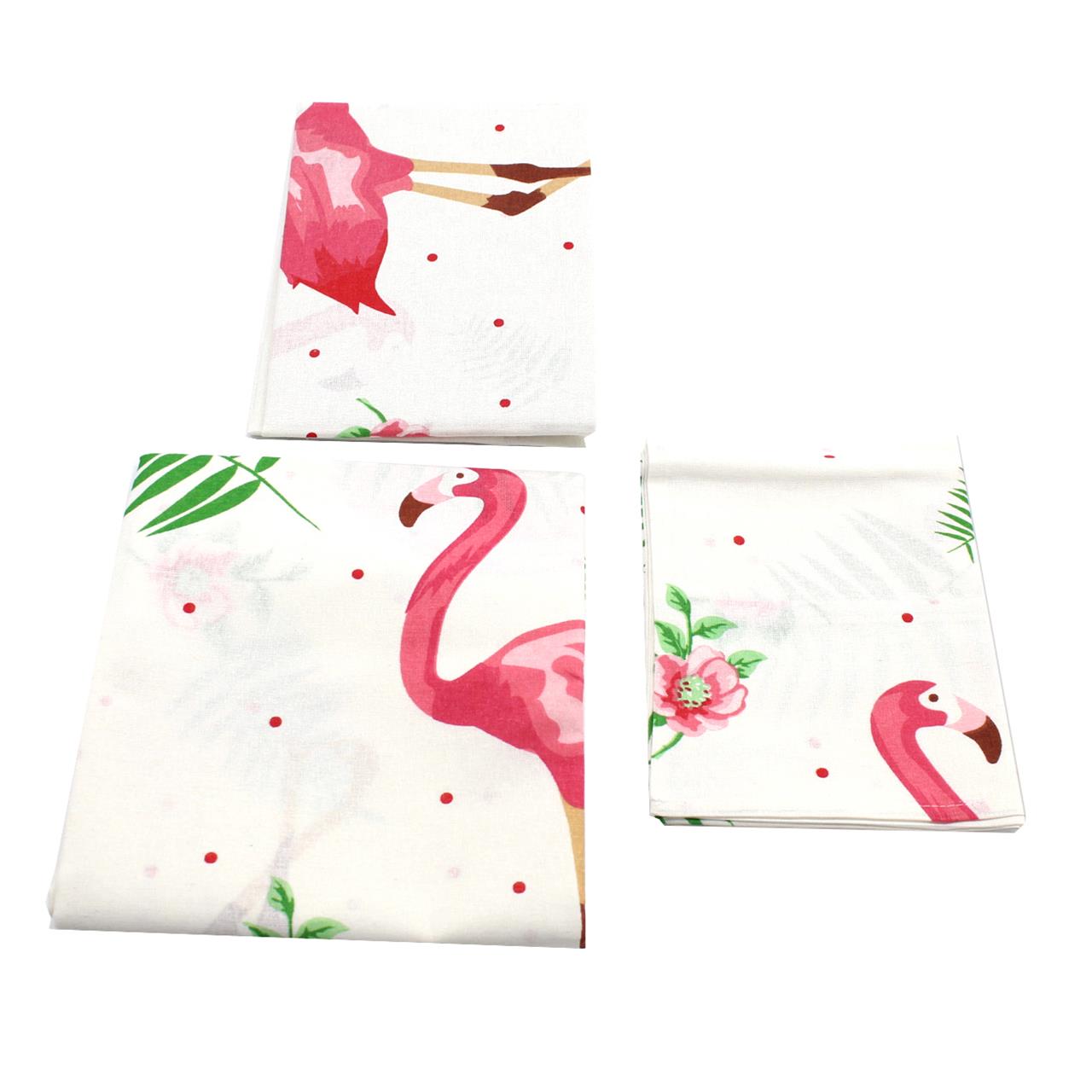 Poza Set Lenjerie Multicolor, Bumbac, 1 x Set lenjerie, 3, Fete, Pasari, Capse - BL287 [2]