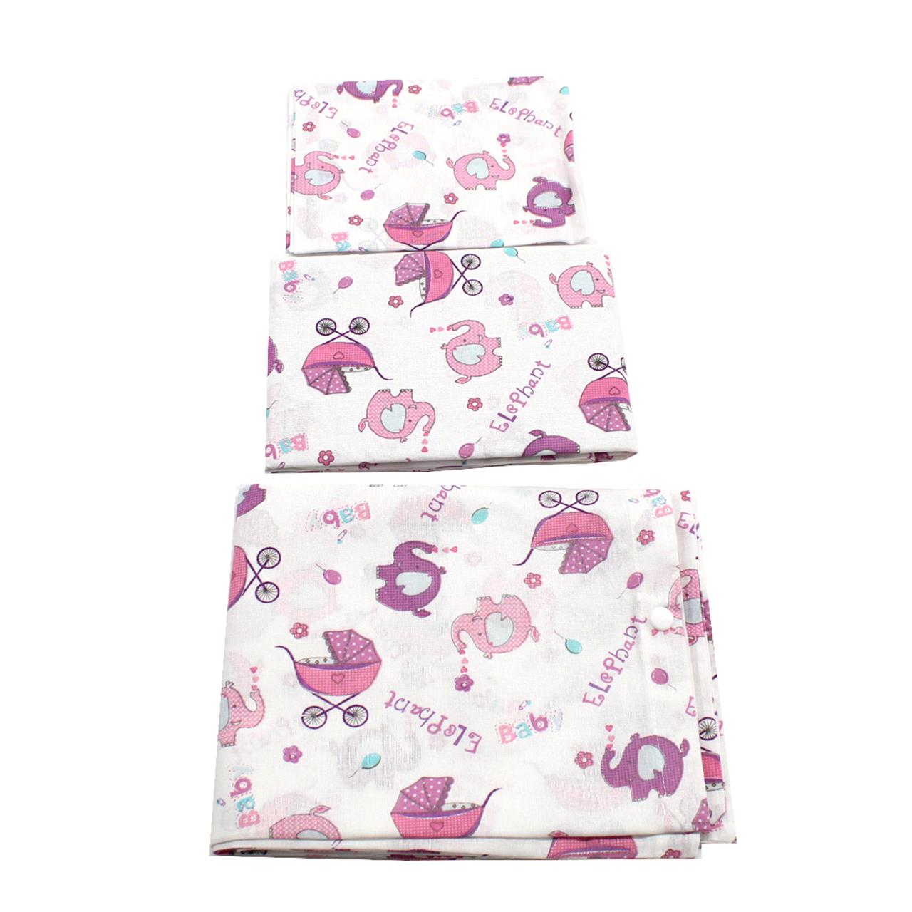 Poza Set Lenjerie Multicolor, Bumbac, 1 x Set lenjerie, 3, Fete, Elefant, Capse - BL288 [2]