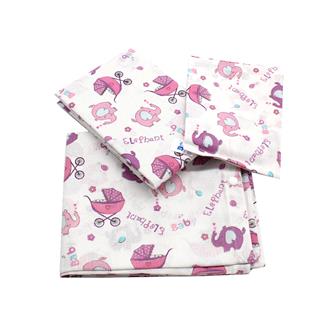 Poza Set Lenjerie Multicolor, Bumbac, 1 x Set lenjerie, 3, Fete, Elefant, Capse - BL288 [1]