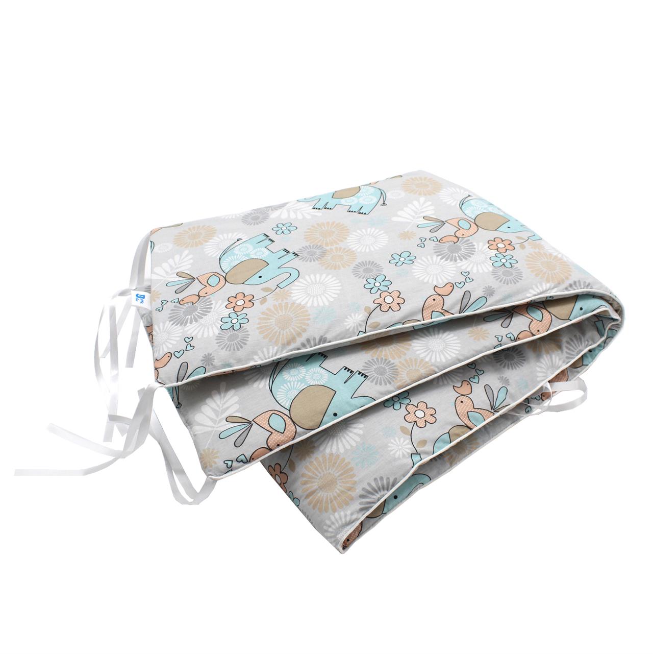 Poza Protectie Patut Multicolor, Bumbac, 2 x Aparatori, Elefant - BL291 [1]