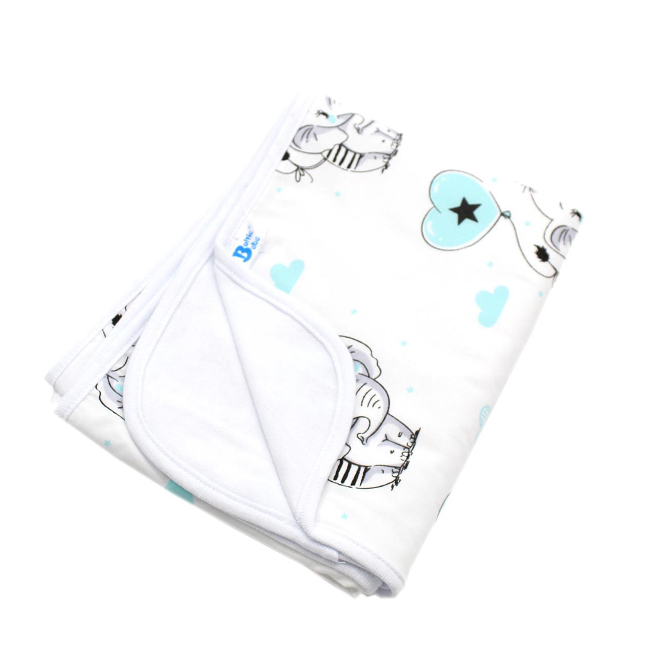 Poza Paturica Alb/Albastru, Bumbac, 0 +, Elefant - BL305 [1]