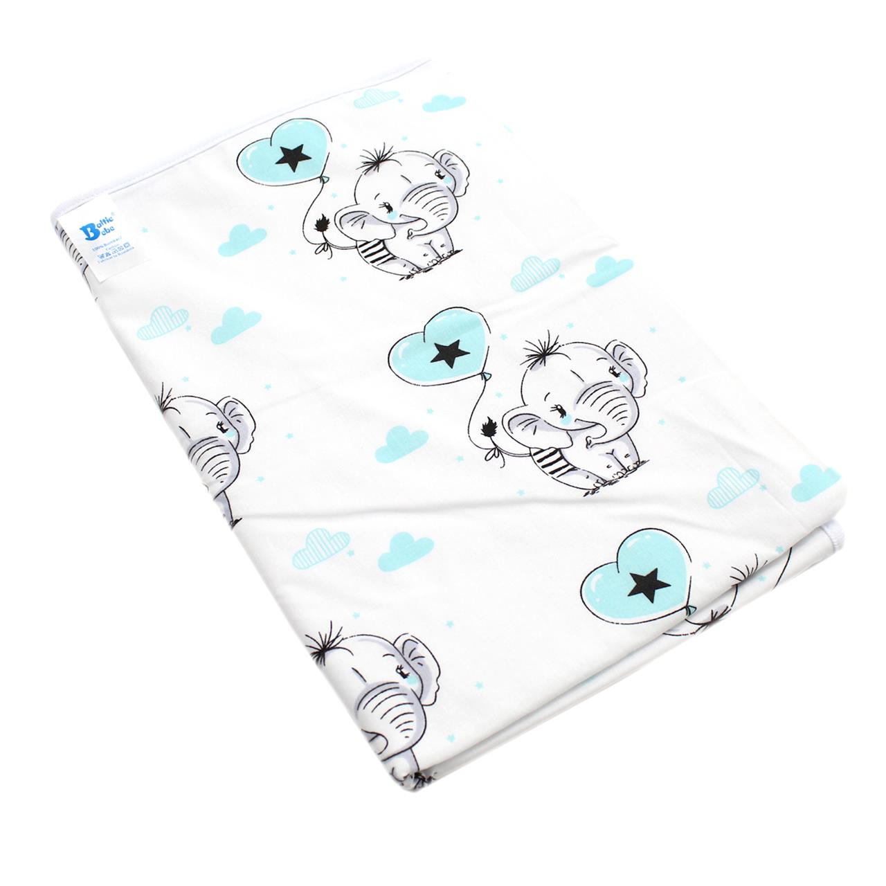 Poza Paturica Alb/Albastru, Bumbac, 0 +, Elefant - BL305 [3]