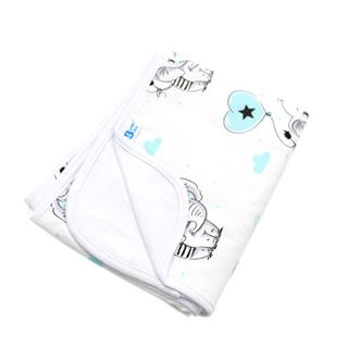 Poza Paturica Alb/Albastru, Bumbac, 0 +, Elefant - BL305 [1]