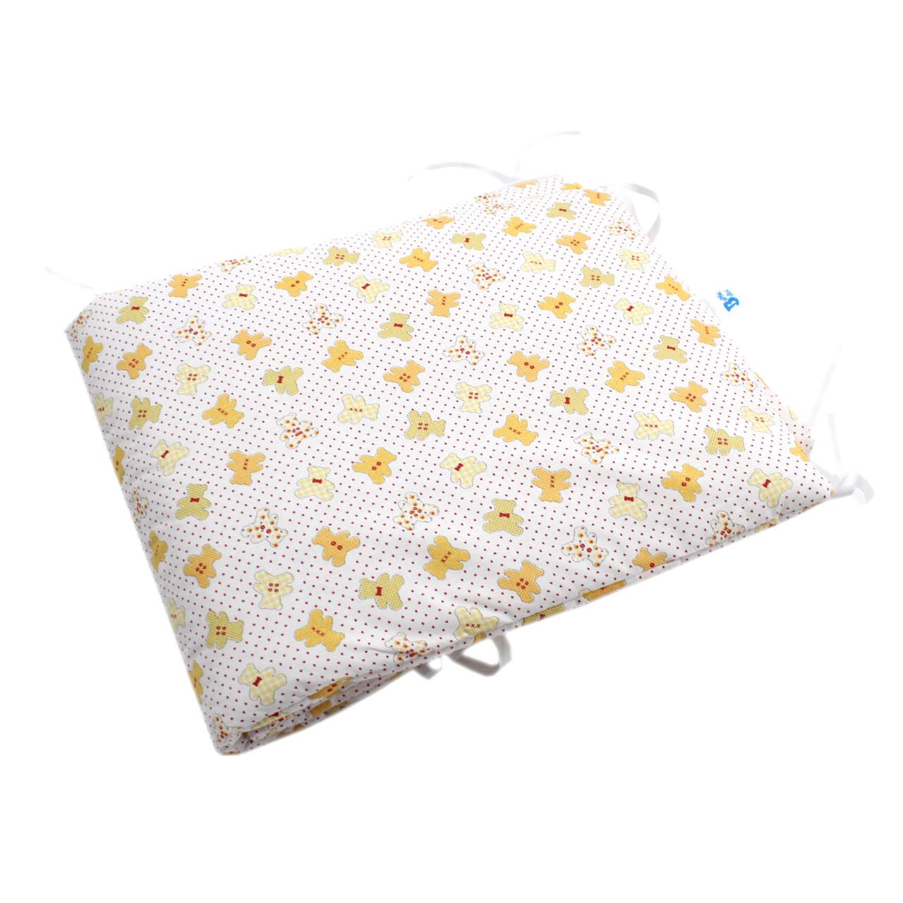 Poza Protectie Patut Galben, Bumbac, 1 x Aparatoare laterala, Ursuleti - BL308 [3]