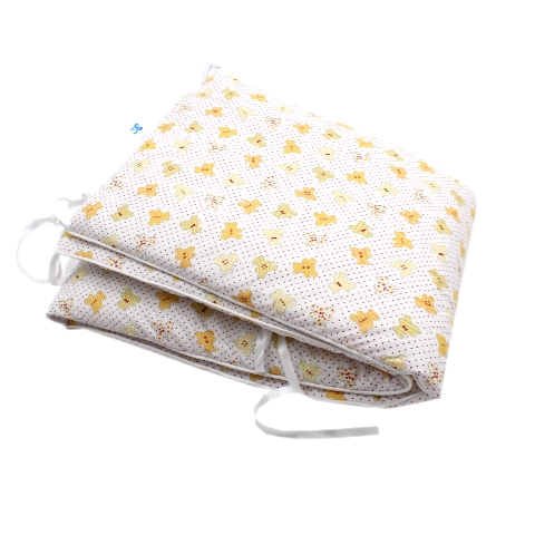 Poza Protectie Patut Galben, Bumbac, 1 x Aparatoare laterala, Ursuleti - BL308 [1]