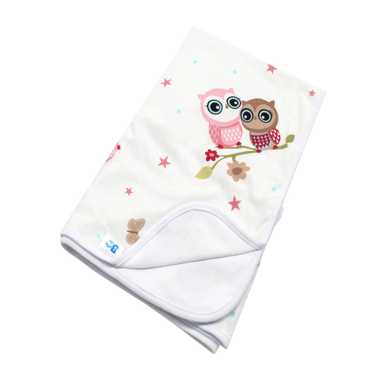 Poza Paturica Alb/Roz, Bumbac, 0 +, Bufnita - BL321 [2]