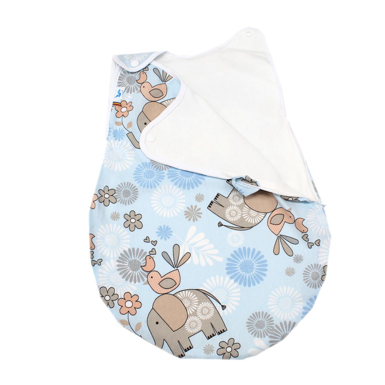 Poza Sac Dormit Alb/Albastru, Bumbac, Elefant - BL329 [2]