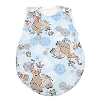 Poza Sac Dormit Alb/Albastru, Bumbac, Elefant - BL329 [1]