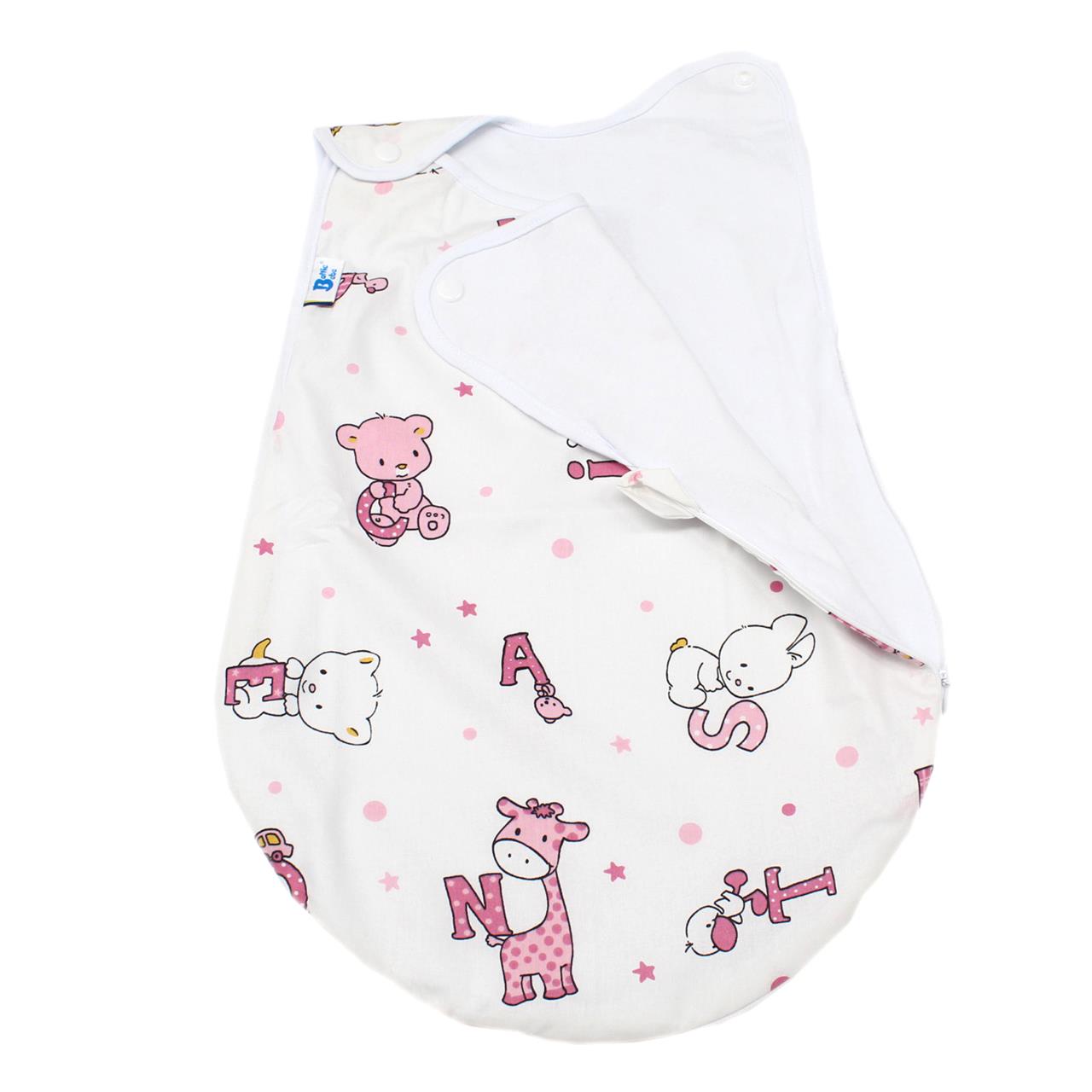 Poza Sac Dormit Alb/Roz, Bumbac, Litere - BL330 [2]